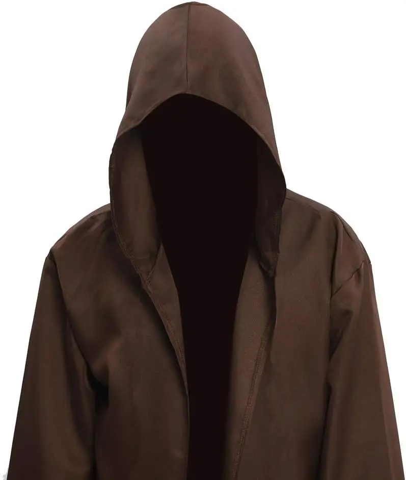 2024  Wizard Tunic Hooded Robe Halloween Cloak Cosplay Costumes Brown  cosplay costumes