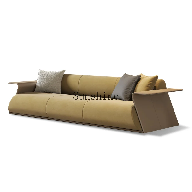 Modern Italian light luxury matte cloth sofa living room simple wabi sand wind small apartment