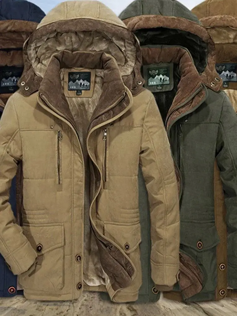 

Thi Warm Men's Padded Parkas Cotton Jaet Casual Me Spring 2025 Regular Length No Brand Registered Trademark