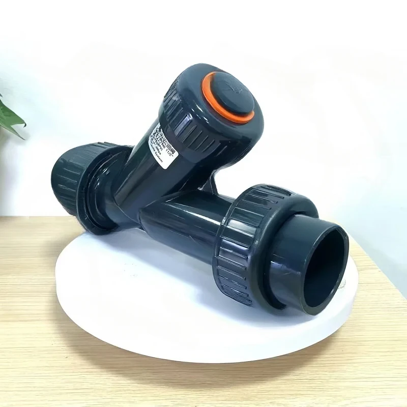 Y Type UPVC Check , Plastic Pipe Angle Seat Valve Horizontal Environmental Protection