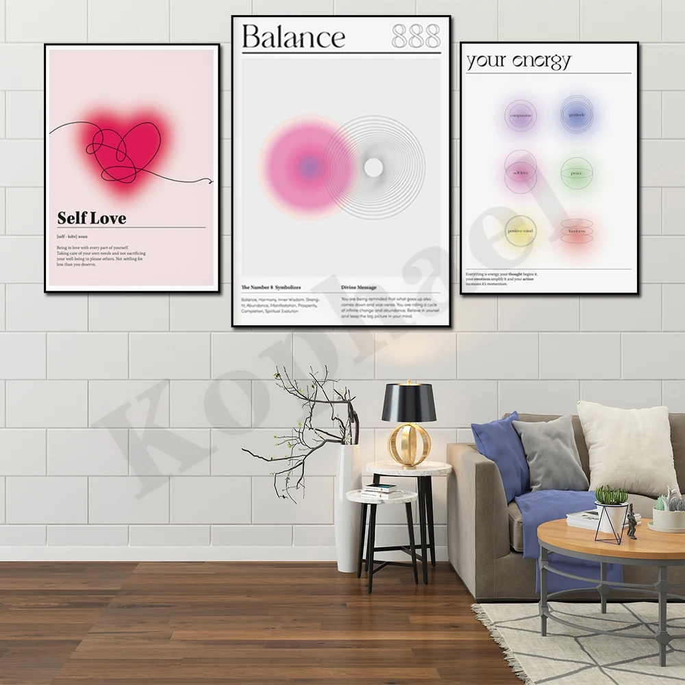 Colorful Angel Numbers Inspirational Quotes Self Love Definition Your Energy Reflection Self Love Affirmation Self Care Gradient