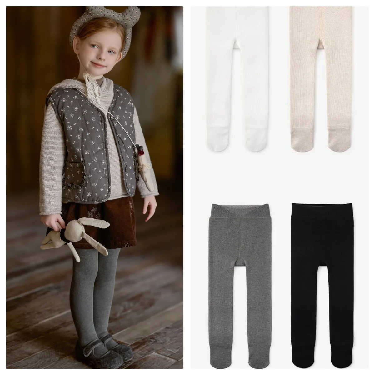 الخريف الشتاء صوف مبطن بسيط بلون الفتيات الجوارب قطعة واحدة طماق الأطفال Legwear ل 1-6Y