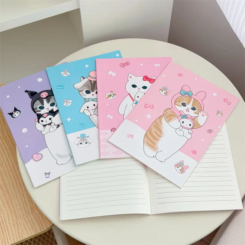 Mofusand Anime Peripherals Cartoon 32K Monochrome Nailed A5 Homework Book 5Pcs Birthday Gift