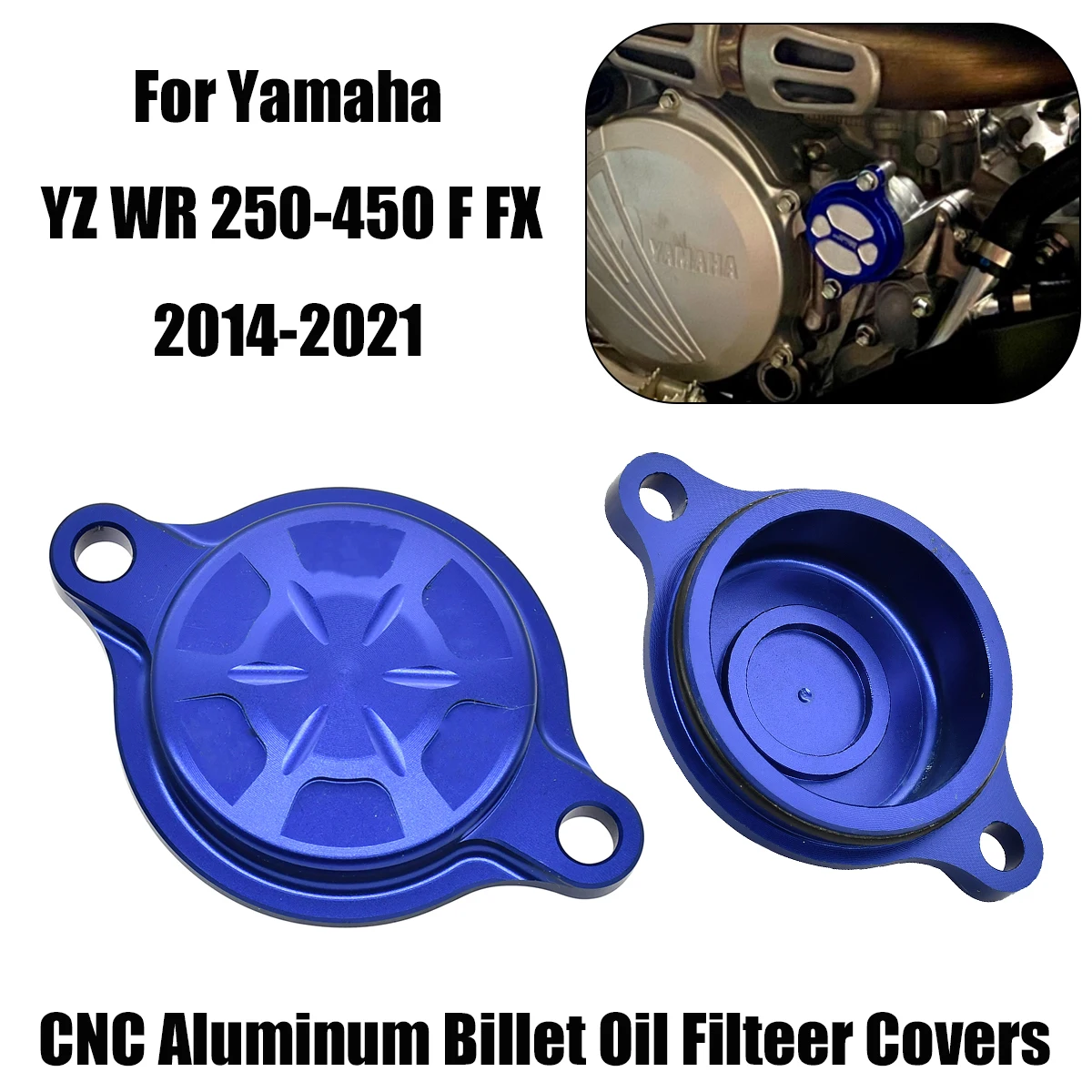 

For Yamaha motorcycle yz250f 450f 250fx 450fx wr250f wr450f 2010 2011 2012 2013 2014-2021 CNC Aluminum Billet Oil Filteer Covers