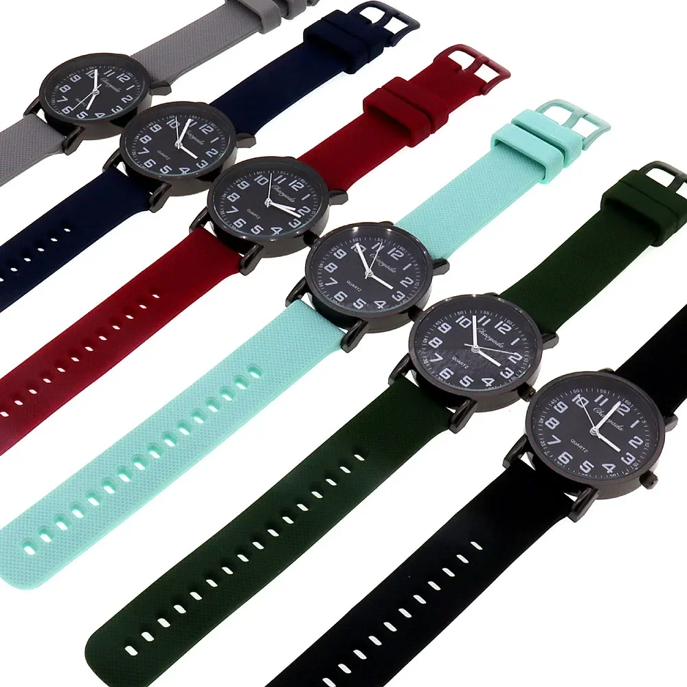 6Pcs Digital Wristwatch for Men And Women Silicone Strap Watch