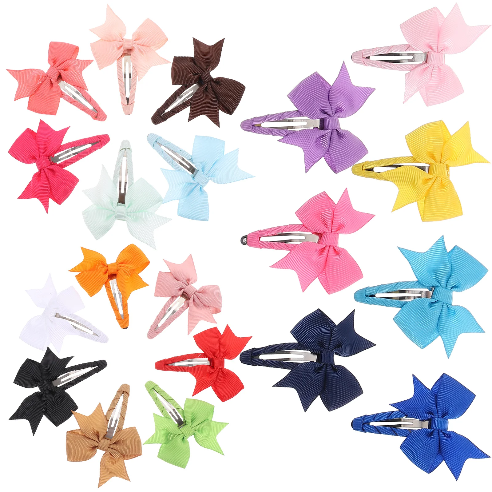 

20 Pcs Clips Bow Barrettes Pins Girls Women Flat Tie Colorful Reusable Durable Girls Hair Bow Clip Jewelry Parts