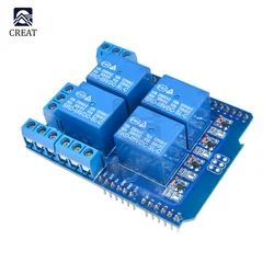 5V 4CH 4 CH Channel Relay Swtich Shield V2.0 Expander Expansion Drive Board for Arduino R3 Development Driver Module One