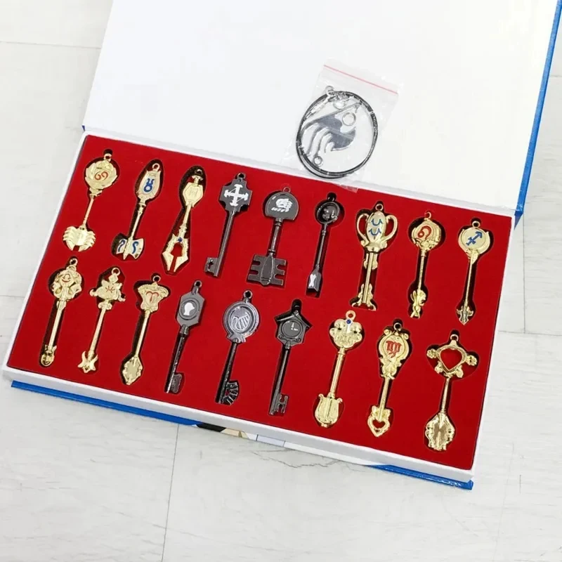✜2026❤ Anime pendants Jewelry necklace keyrings Elza Lucy Keys set Zodiac star spirit magician sumons cosplay key ring gift✚ view 5