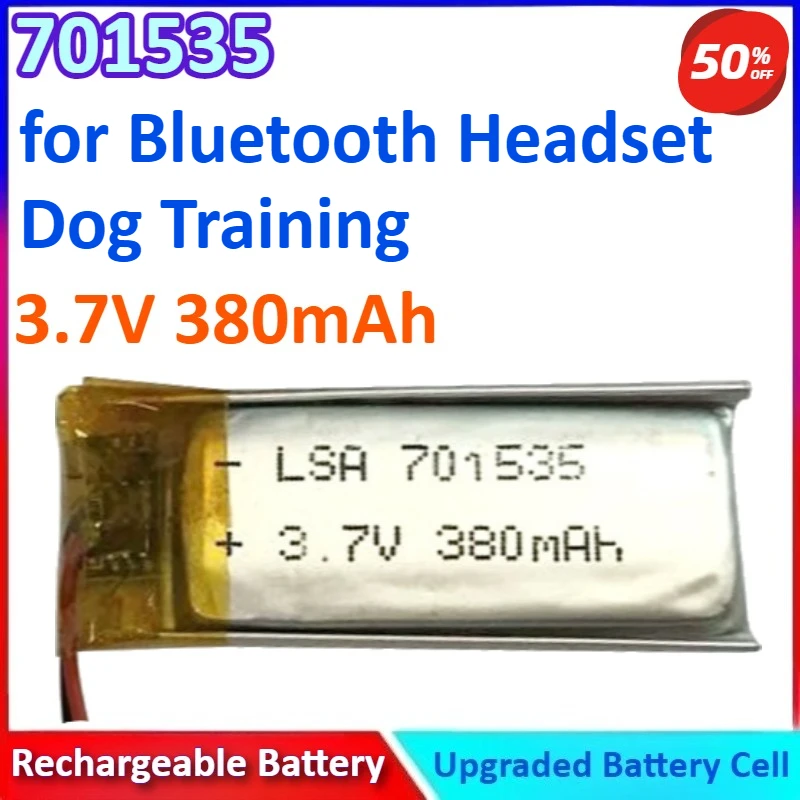 

701535 3.7V 380mAh new Polymer Lithium Rechargeable Battery for Bluetooth Headset Dog Training Device Credit Card Machine