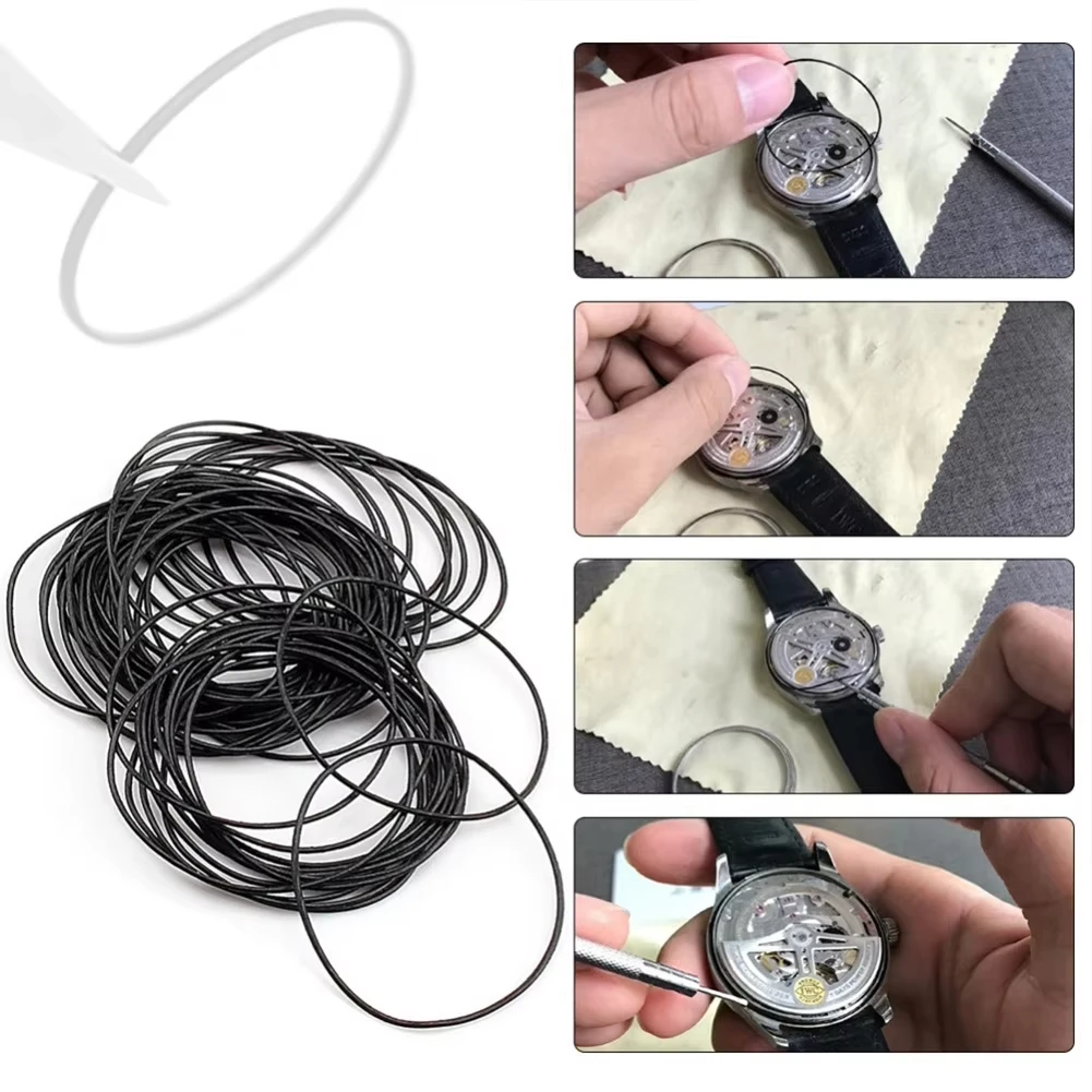 200Pcs Watch Back Case Rubber Waterproof O-Ring Gasket Repair Tools for Watchmaker Thickness 0.5Mm/0.6Mm High End Boxed