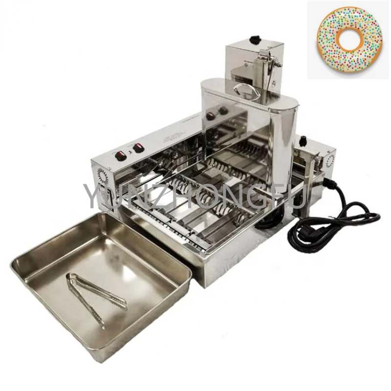 Commercial electric 4 rows mini donut machine automatic doughnut maker donut maker machine circle donut fryer machine