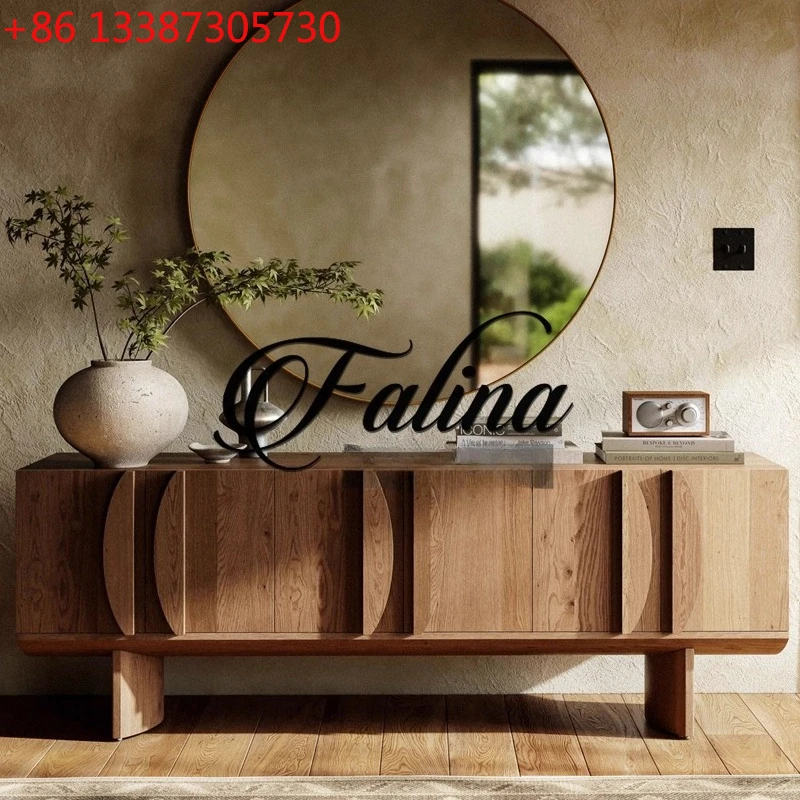 

French solid wood TV cabinet American retro living room floor cabinet