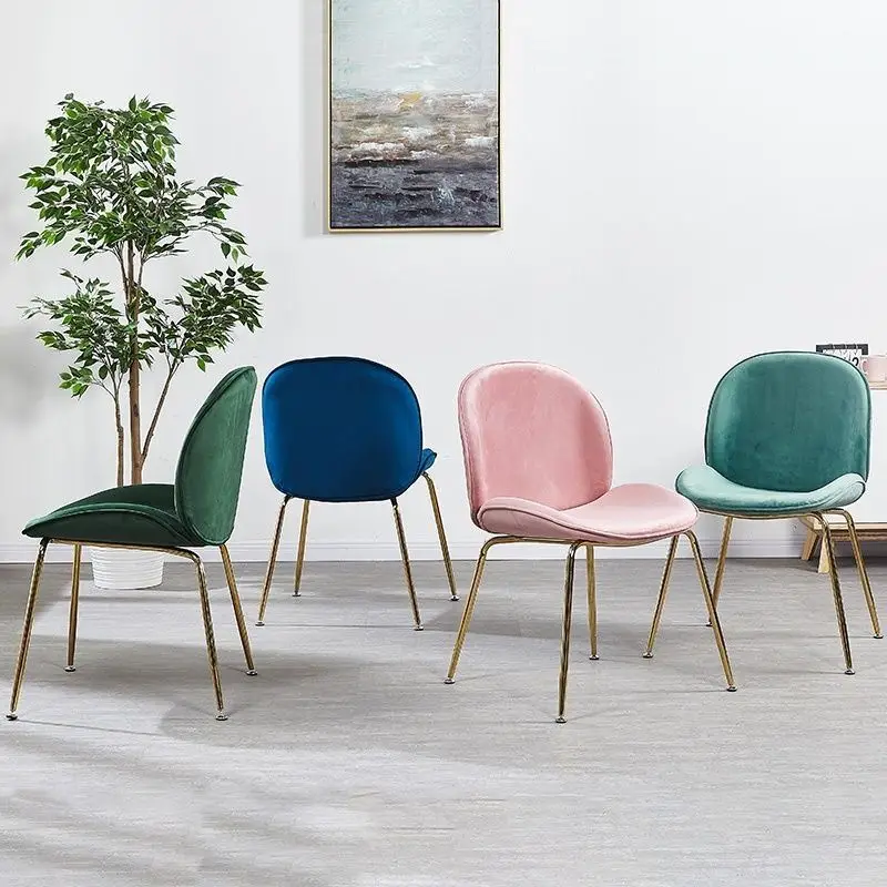 Dining chair casual simple chair household wrought iron back chair