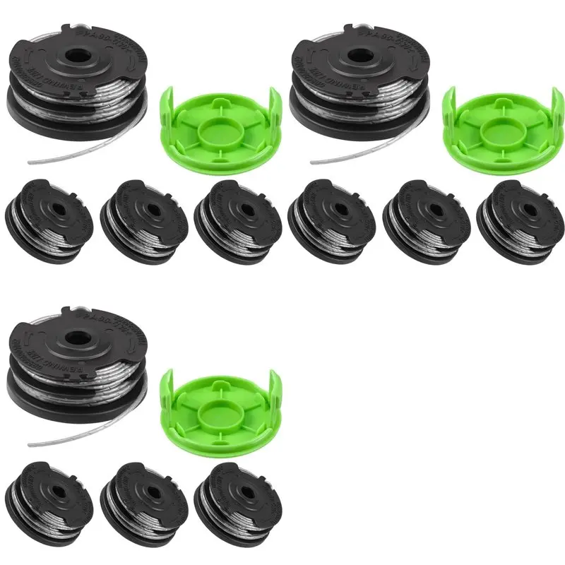 TFORU-Weed Eater Dual Line String Trimmer Replacement Spool For Greenworks 2900719,20Ft 0.065Inch (12 Spool + 3 Cap)