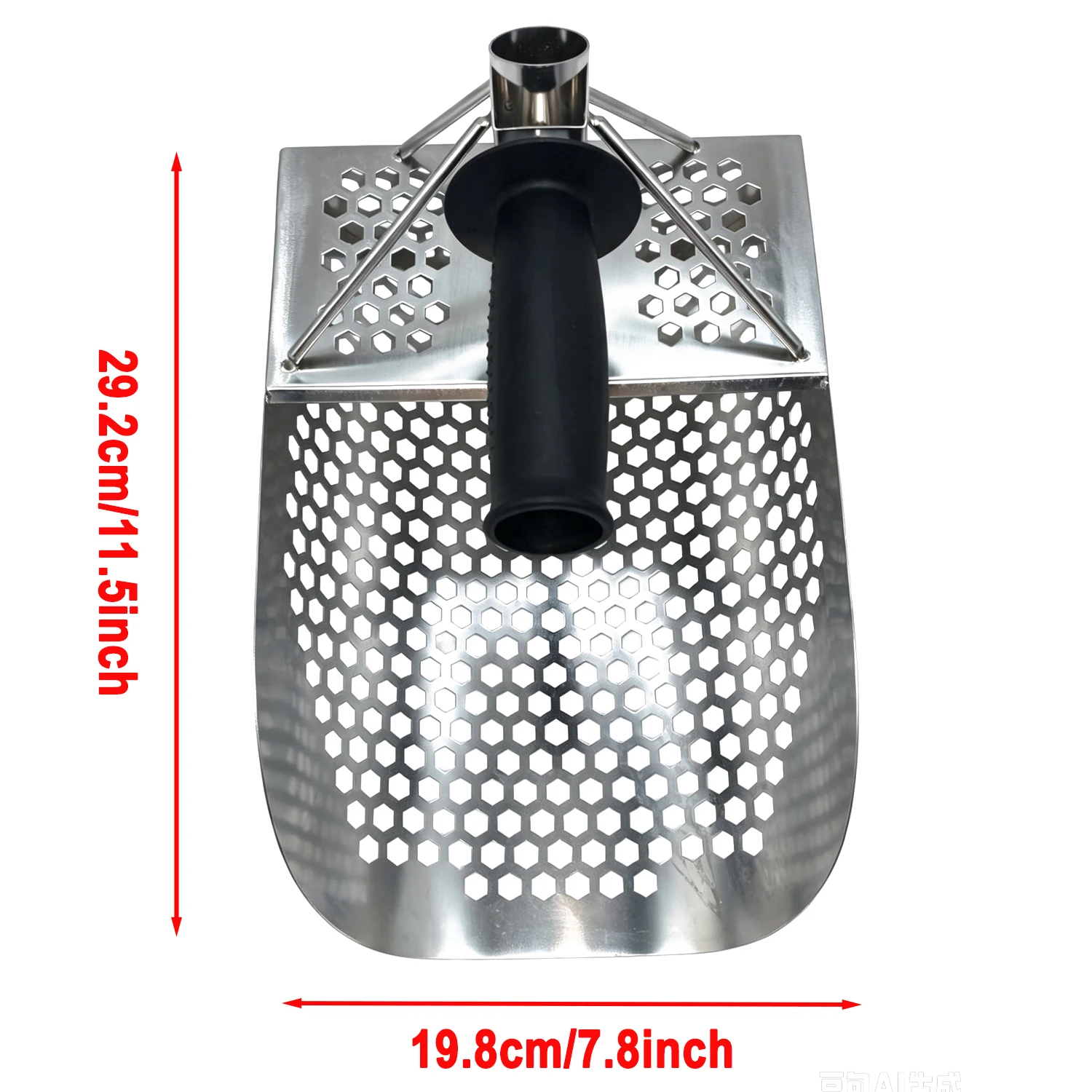 2 In 1 Stainless Steel Sand Scoop Anti-Slip Metal Detector Scoop Wear Resist Fast Sifting Shovel for Underwater Backyard
