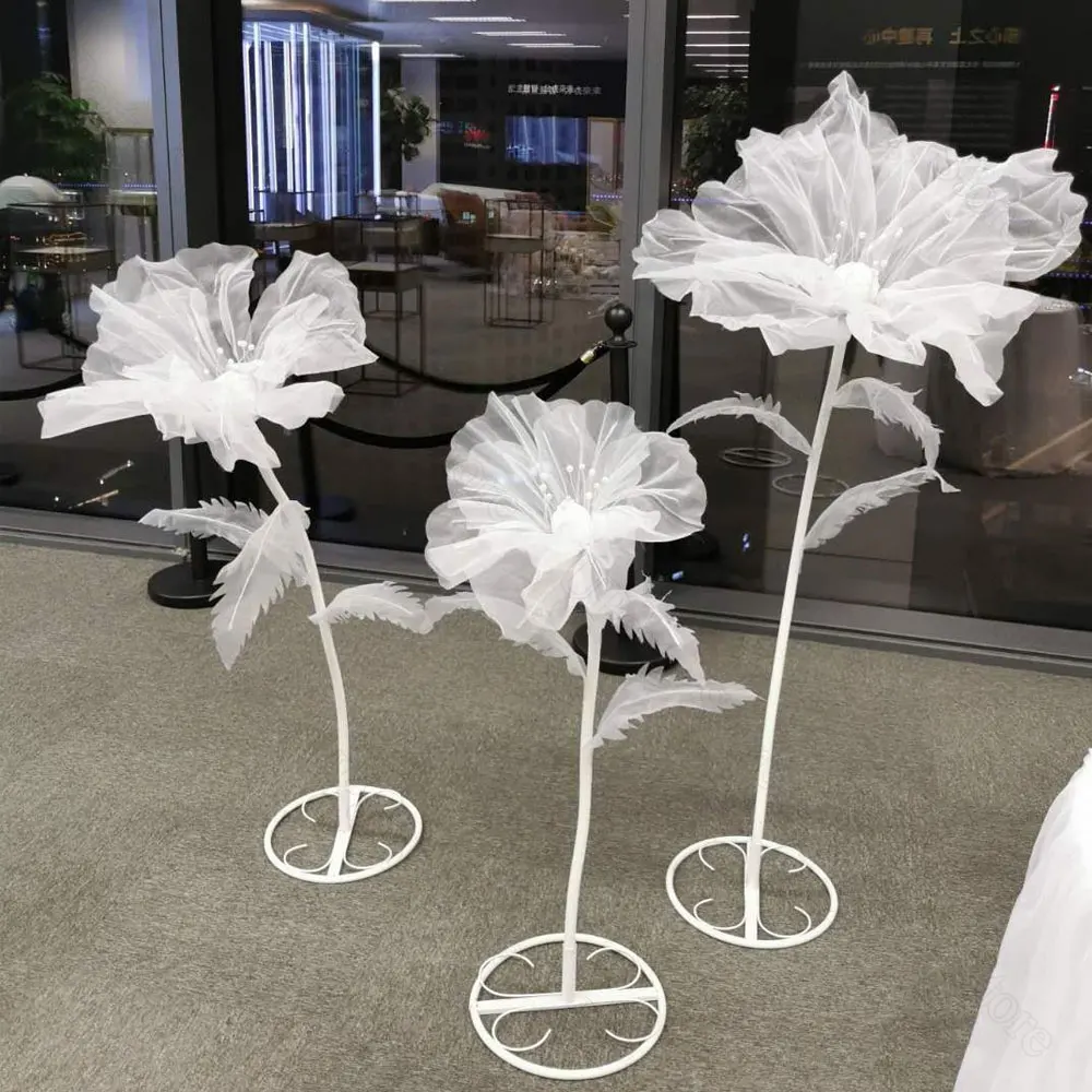 1Pc Large Artificial Flowers for Wedding Decorations Giant Guaze Wedding Flowers for Engagement Fairy Birthday Backdrop Decor