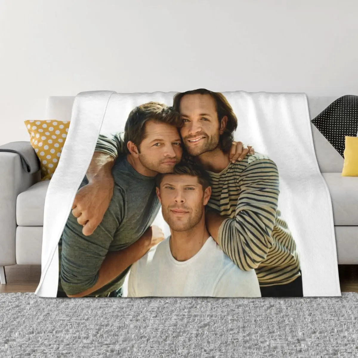 

Jared, Jensen & Misha Throw Blanket anime Sofa Quilt Tourist Baby Blankets