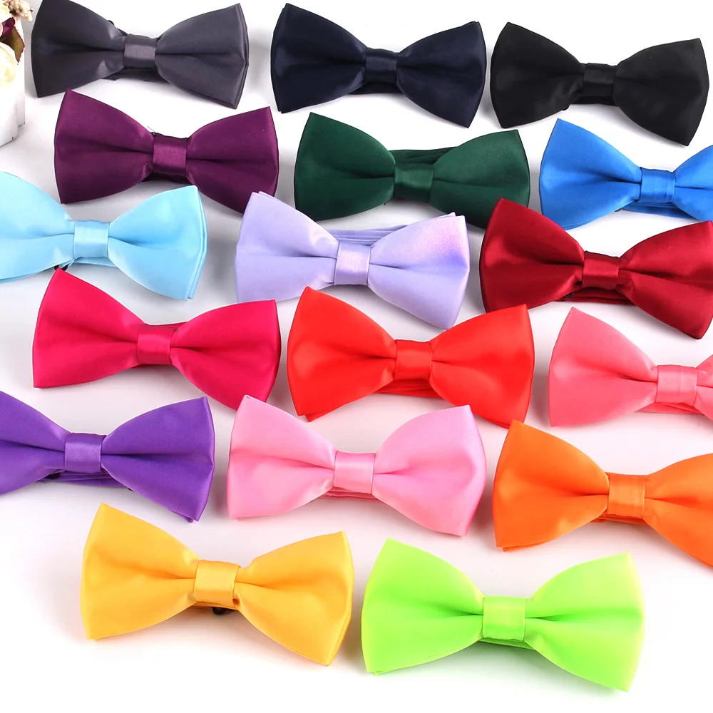 Fashion Solid Bow Tie For Men Women Classic Bowtie For Business Wedding Bowknot Adult Mens Bowties Cravats Red Purple Tie