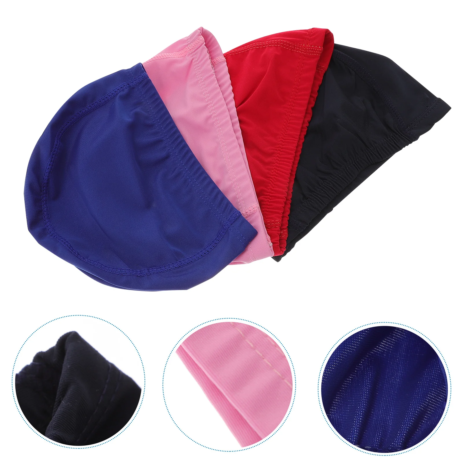 

4Pcs Swim Caps Nylon Comfortable Breathable Stretch for Men Women Swim Caps Long Hair Swimming Hats for Men
