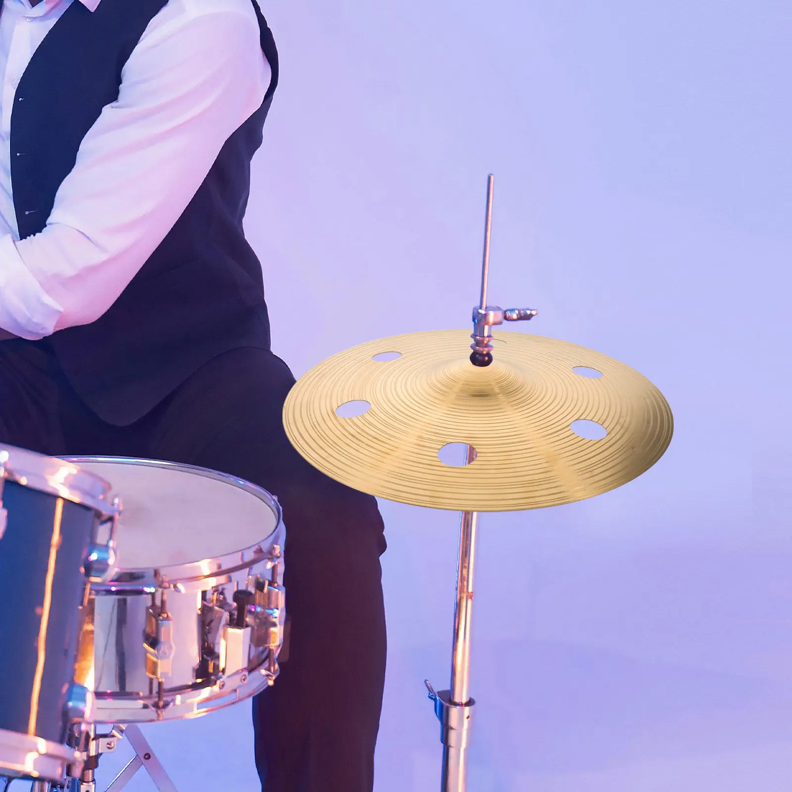 Crash Cymbal Stack Cymbals For Music Education Perforated Effect Trash Inch Alloy Gold Short Decay Drum