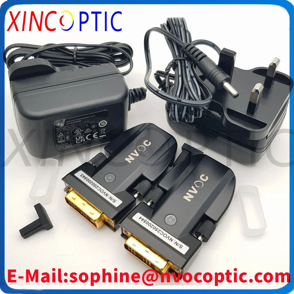 1xLC DVI Fiber Extender 1310nm Laser,1920*1200@60Hz 2KM Mini 1080P 2K DVI to Fiber Optic Converter Single Mode EDID Simplex LC