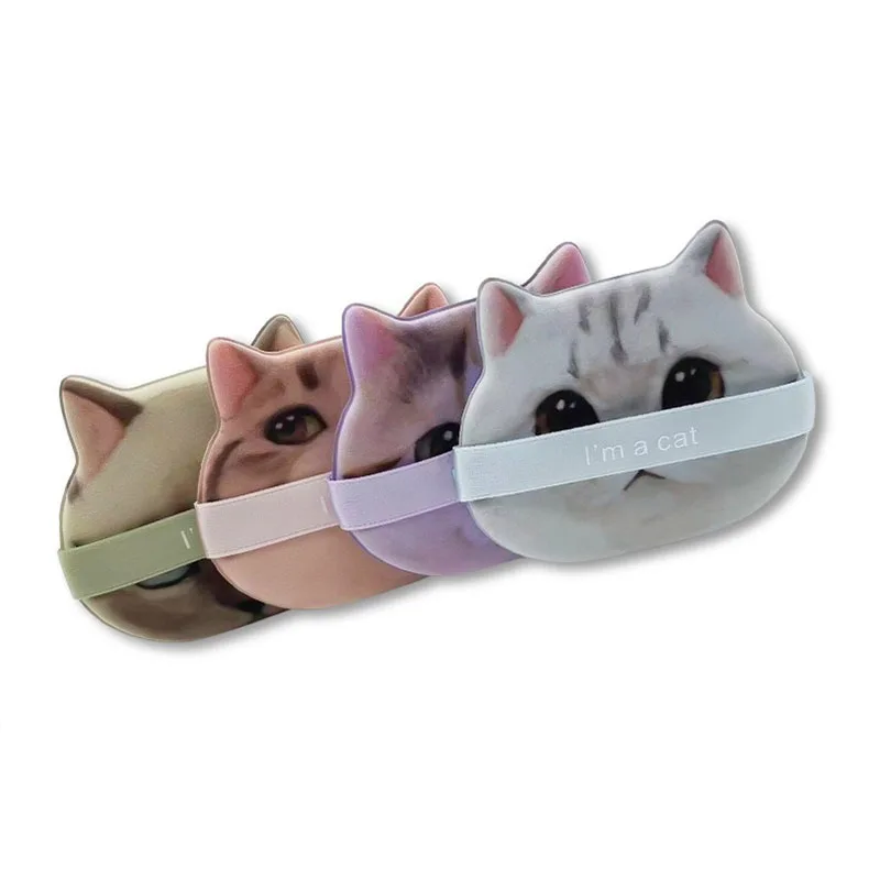 新しい 1/4 個エアクッションパフ猫エアクッションパウダーパフ両面ウェットドライファンデーションスポンジメイクアップクッション HZFP05