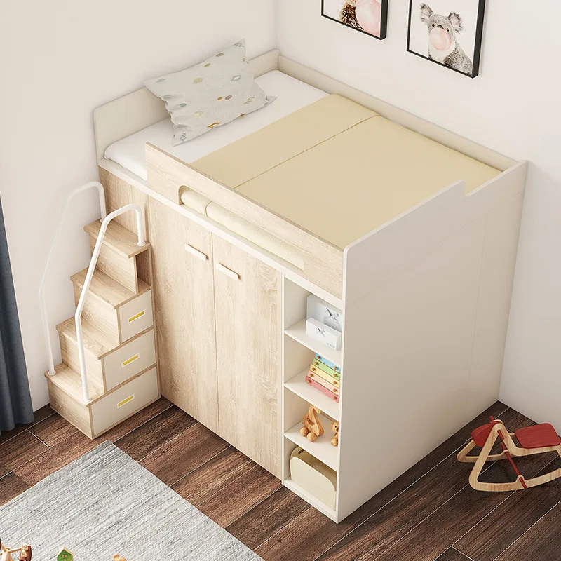 Wardrobe Bed, Small Apartment, Panoramic Cloakroom, Bed, Lower Cabinet, Multi-functional Upper and Lower Beds, High and Low