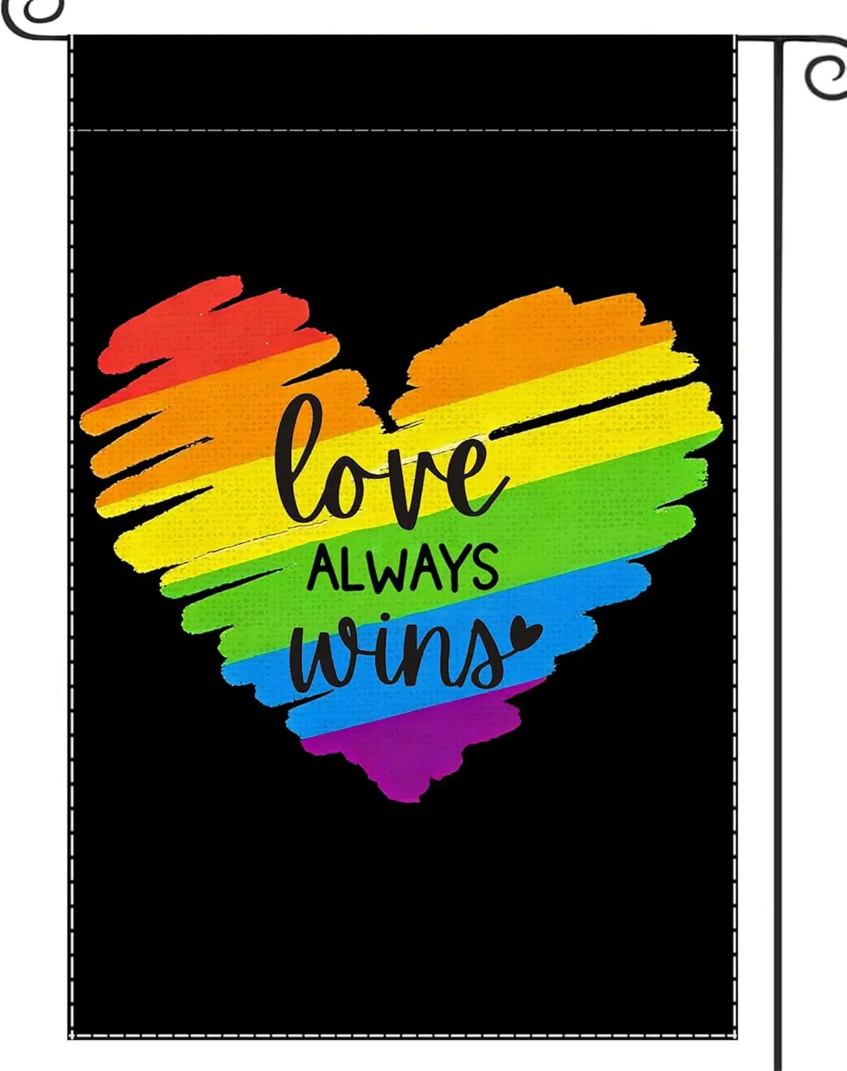 Rainbow Pride Garden Flag Love Always Wins LGBTQ Small Flags for Outside, 12x18 Inch Parade Gay Pride Lesbian Transgender Bi MMZ