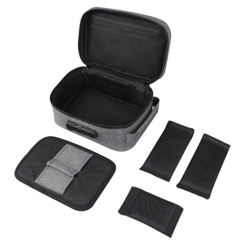 M12K-Carbon Fiber Lined Container For Travel Case, Smell-Proof Stash Bag With Combination Lock, Storage Box