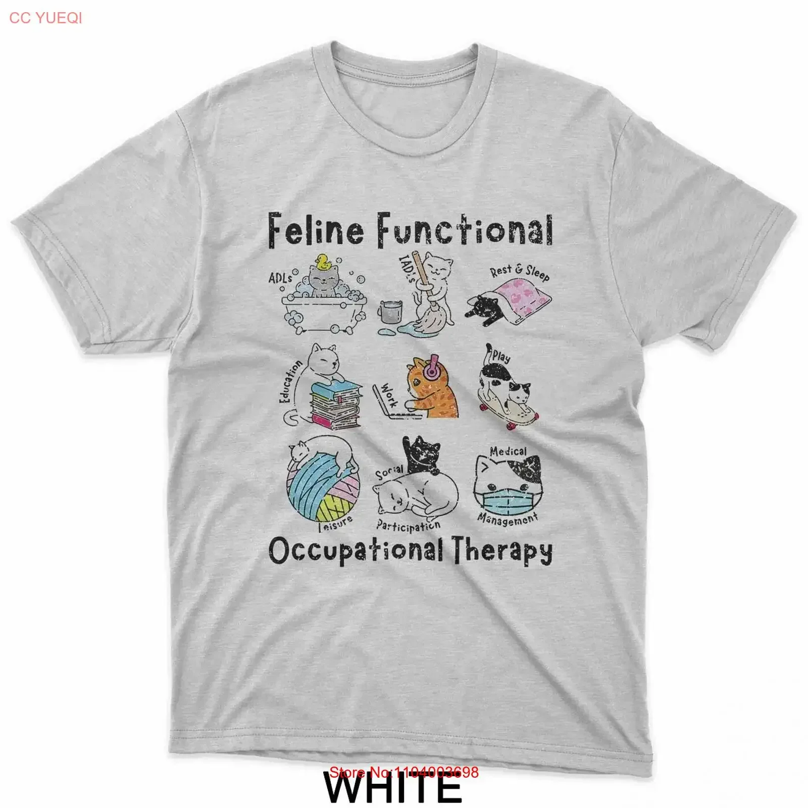 

Feline Fun Cat Functional Occupational Therapy OT Therapist T Shirt vintage Washed homme Unisex designer clothes fashion