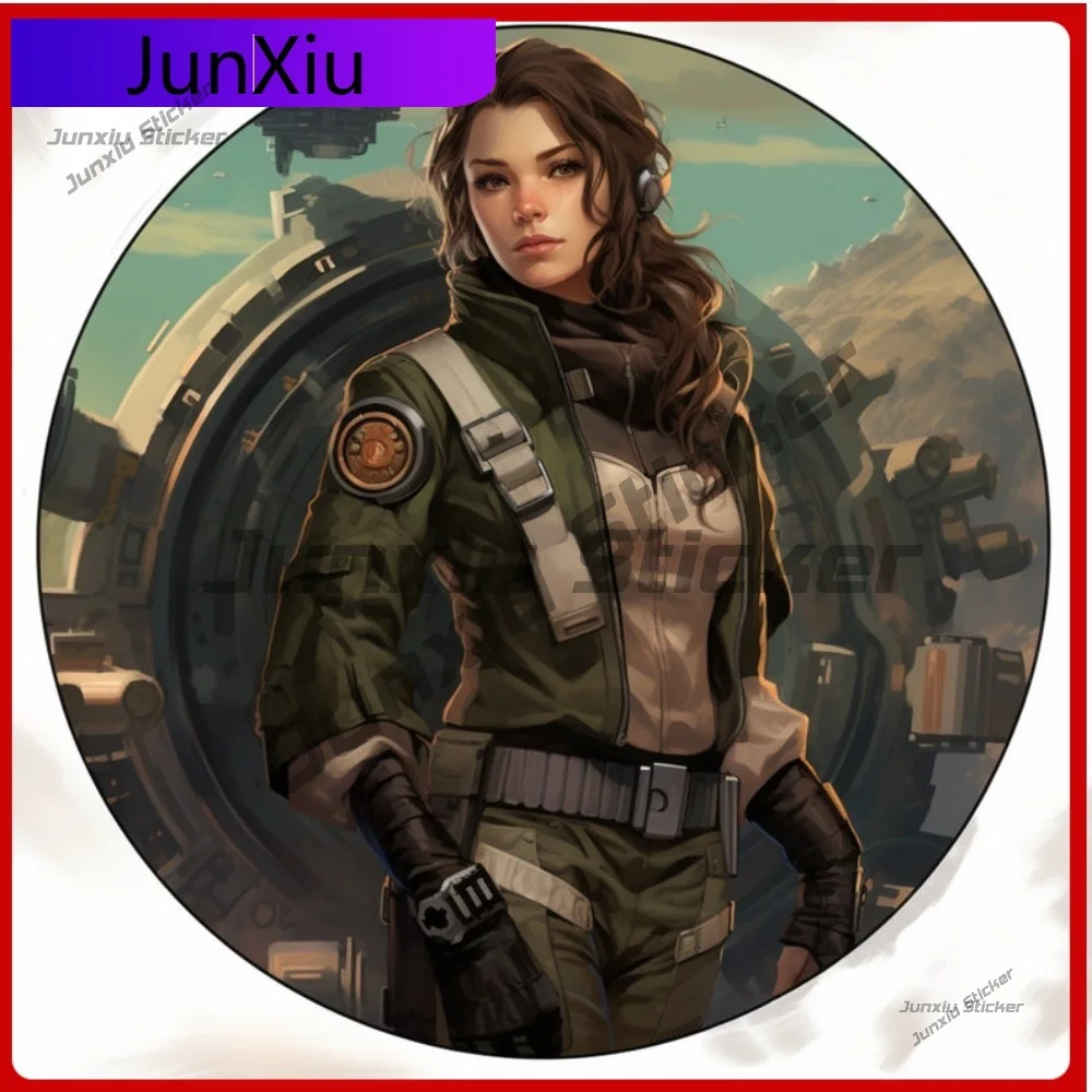 

Stylish Future Girl with Mech Sticker Waterproof Vinyl UV resistant Decal Car Truck Window Bumper Science Fiction Anime
