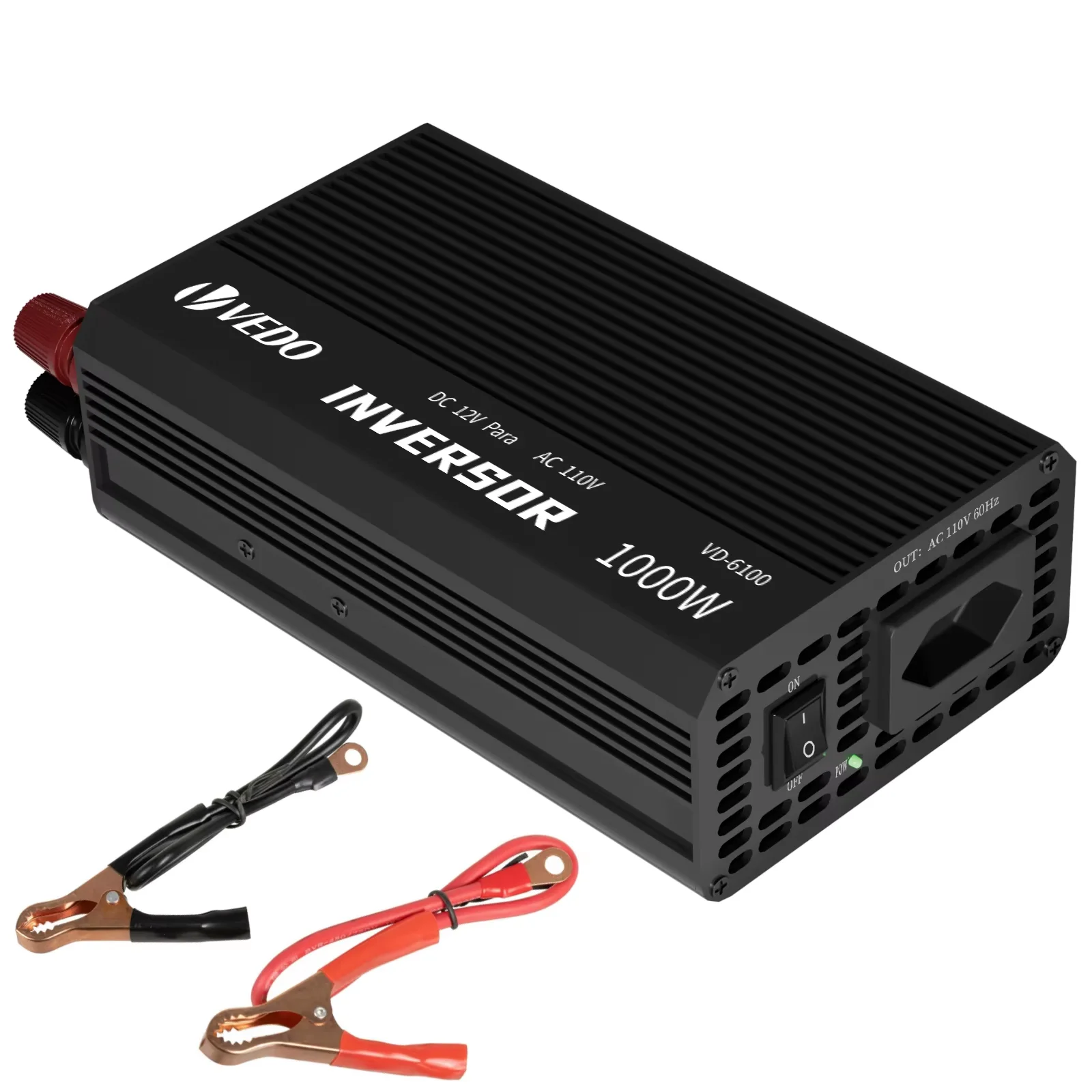 1000W Inverter For Cars Sine Wave Voltage Transformer DC 12V to AC 110V Power Converter Intelligent Fan Converter Built-in fuse