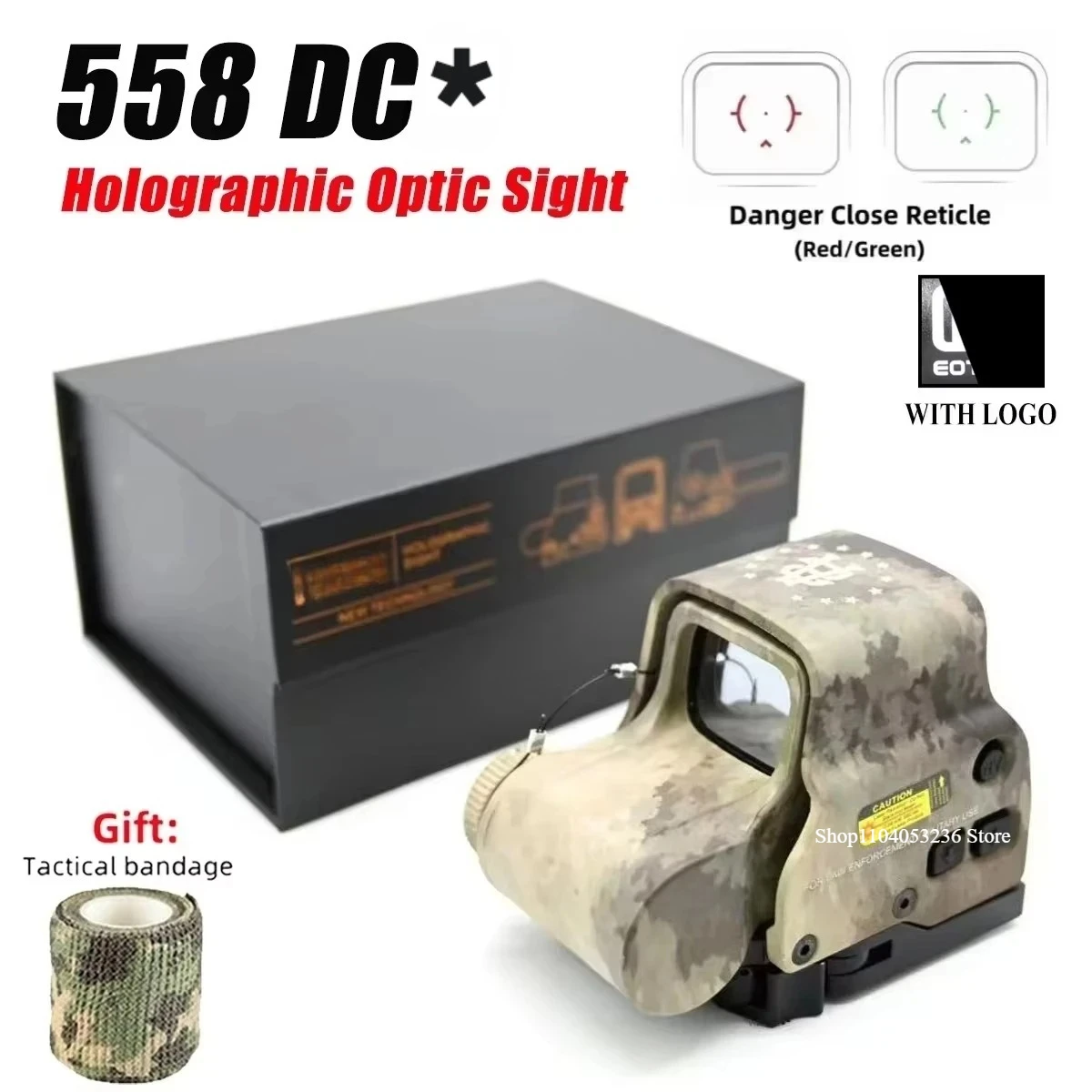 NONE E*T*CH 558 DC* Grün Red Dot Holographische Anblick W/G33/G43/G45 3X 5X Lupe Airsoft Jagd Fit 20mm Schiene Halterungen & QD Hebel 6