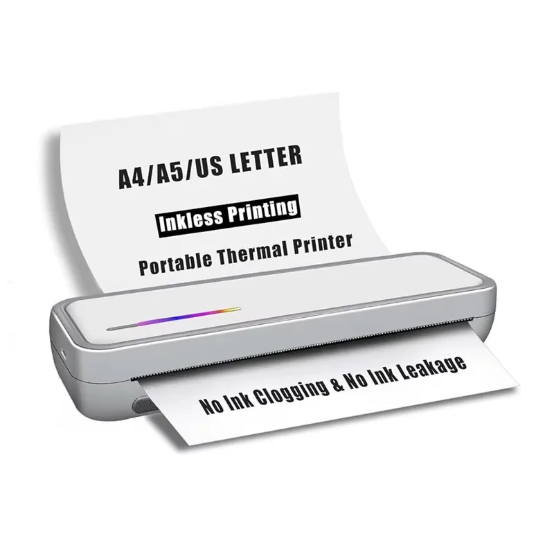 

Home Portable A4 Thermal Printer Inkless Bluetooth Office Document Tattoo Printer Compatible With iOS Android iPad Laptop