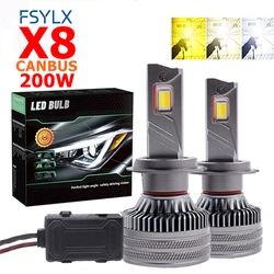 X8 3color led H7 H1 H11 9005 Car LED Headlights Bulb Fog 9006 hb3 9012 Light Car LED Headlamp