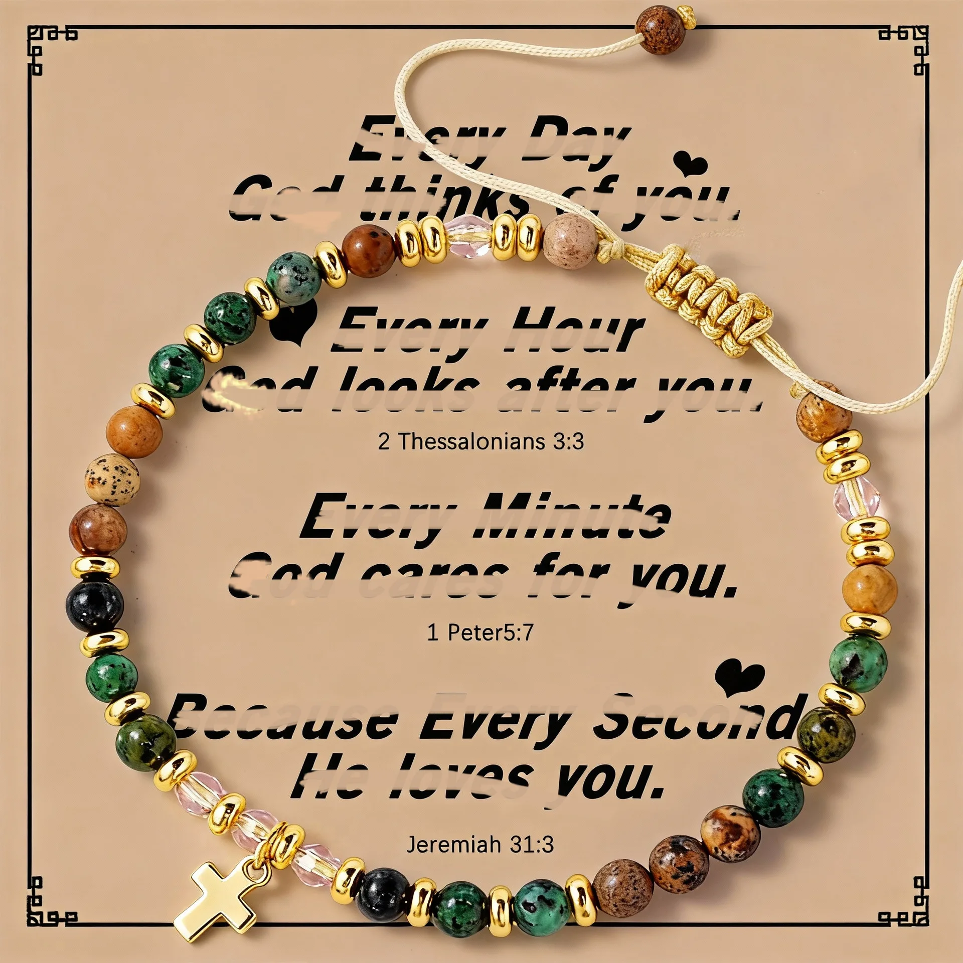 

Christian Inspirational Bracelet Gifts Religious Cross Beads Bracelet Baptism Christmas Day Gifts Woven Hand Rope 4MM Crystal