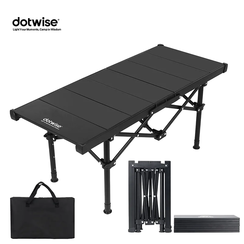 DOTWISE IGT Camping Table Portable Outdoor Folding Table Adjustable Height Detachable Aluminum Alloy BBQ Picnic Table