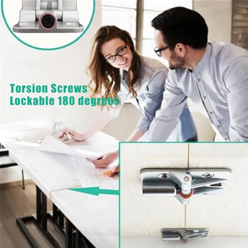A44F-Cerniera regolabile da 180 gradi, cerniera pieghevole con cerniera di bloccaggio, cerniera per porta regolabile, cerniera per tavolo a foglia, 4 pezzi