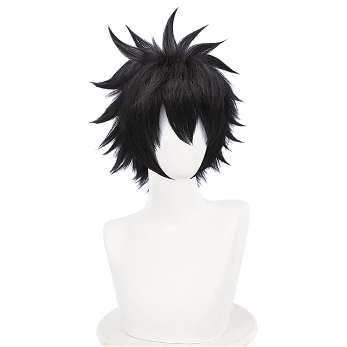 ccutoo Short Cosplay Wig Rock Spiky Straight Black Heat Resistant Synthetic Adult Anime Synthetic Hair