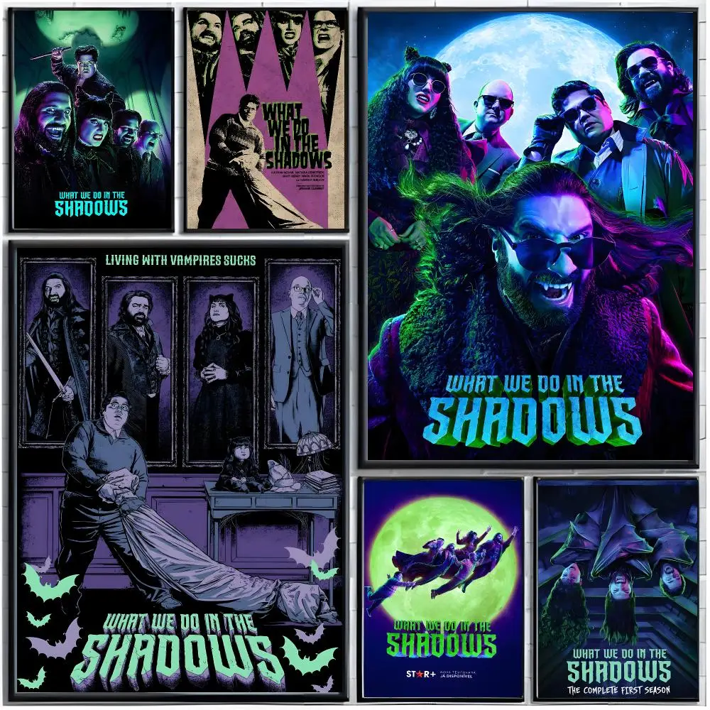 comedy vampire W-What We Do in the Shadows Poster Modern Wall Art Home Decor Living Room Decorative Print Unframed