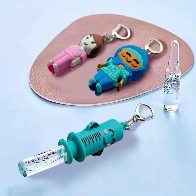 

1PCS Syringe-Shaped Ampoule Bottle Opener Keychain Rubber Cutter Aid Medication Vial Breaker Tool For Home Nurses And Doctors