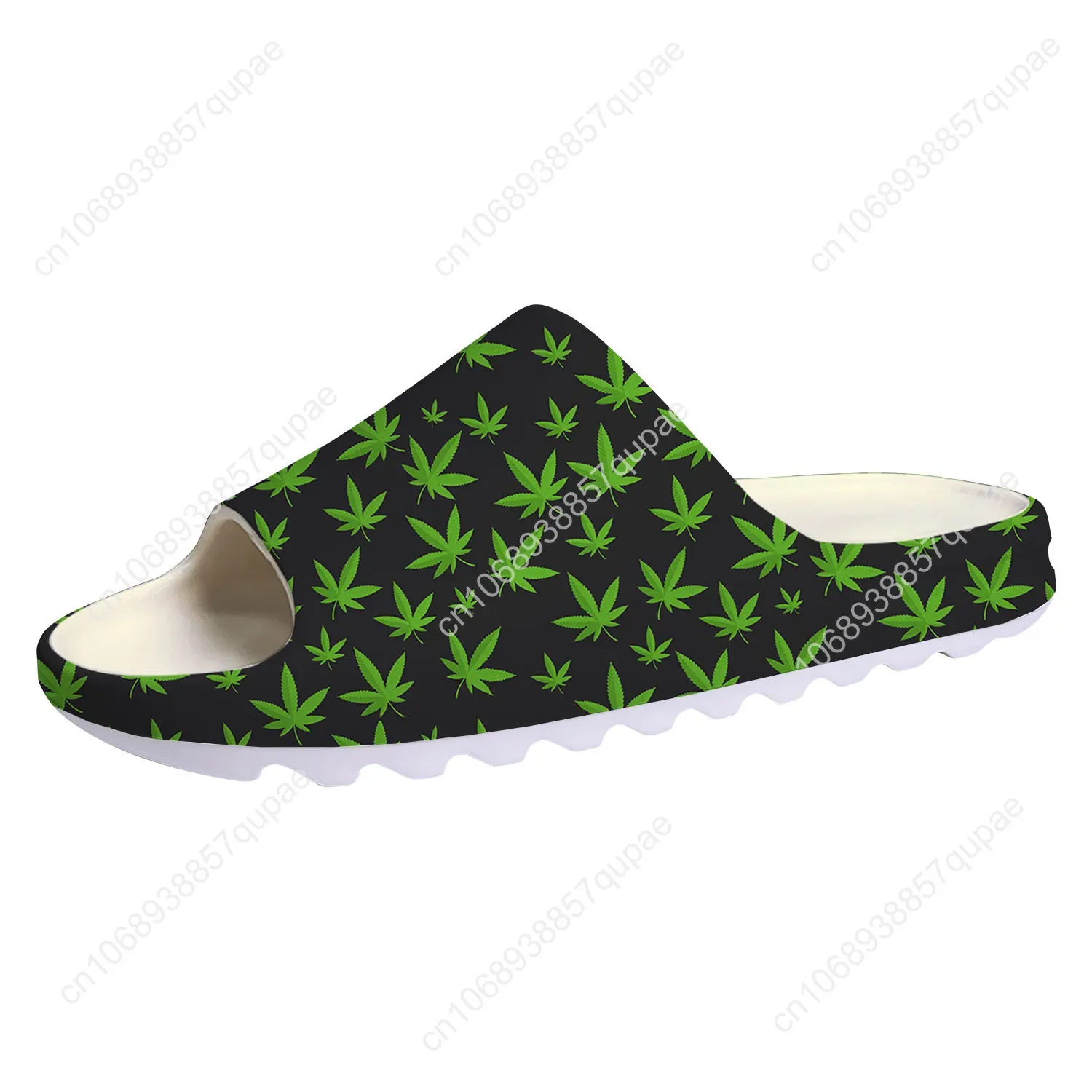 

Leaf Weed Rasta Marijuana Red Yellow Green Art Soft Sole Sllipers Home Clogs Custom Made Sandals Water Shoes On Shit Step in