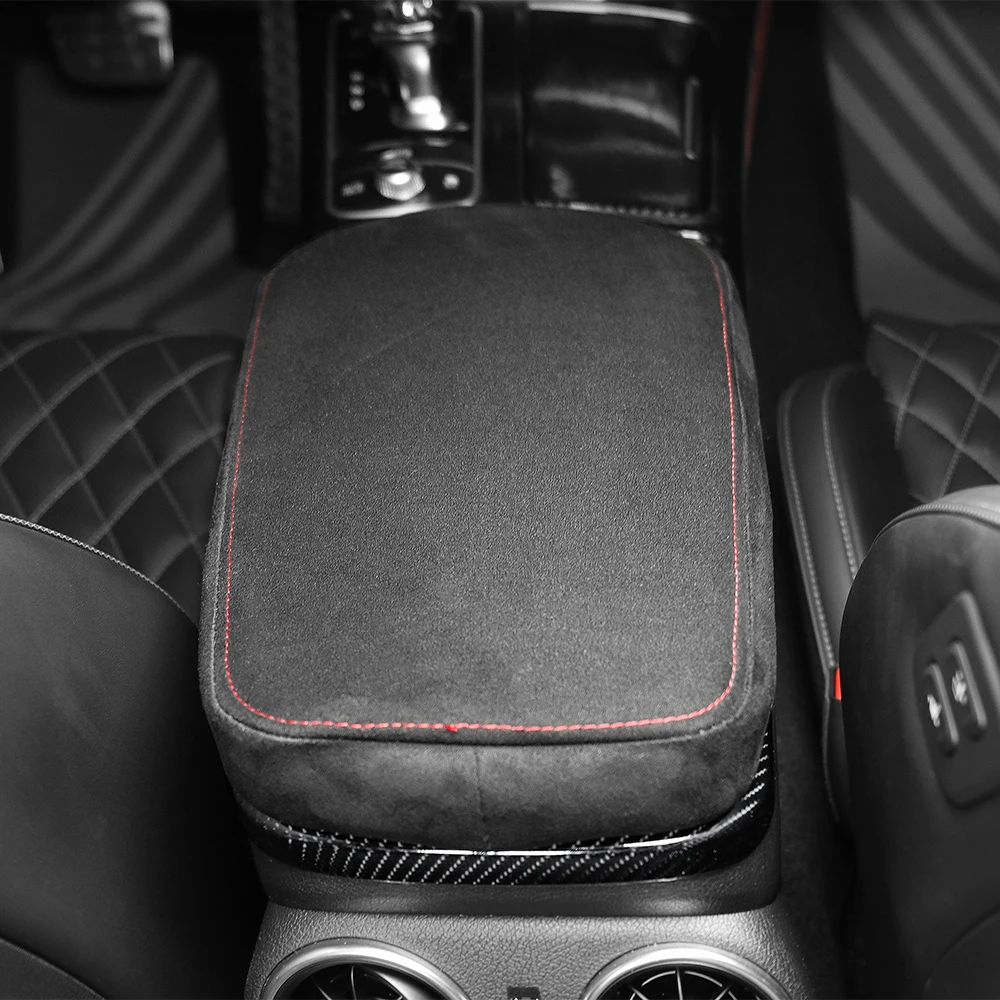 Passende Auto-Mittelkonsolen-Armlehnenbox Schwarze Velours-Schutzhülle für Kia Stinger 2018-2023 Innenraum-Zubehör LHD RHD – Detail 4