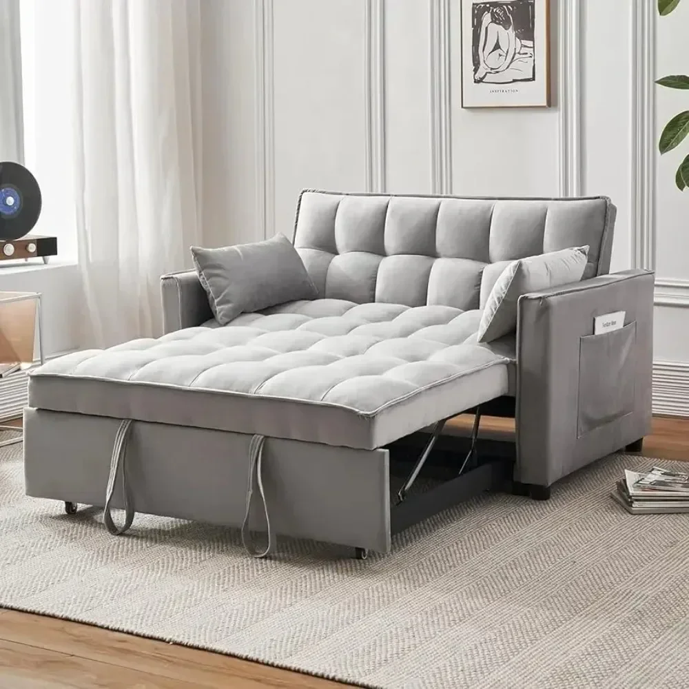 3-in-1 Convertible Sleeper Sofa Bed,Modern Pullout Couch Bed with Pull Out Bed, Adjustable Backrest,  Suitable for living room