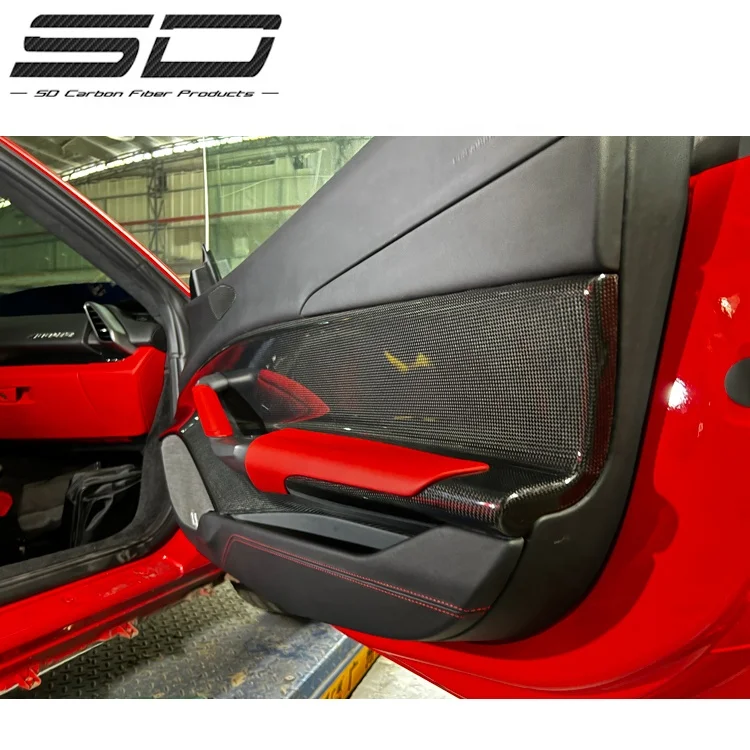 Factory Price Carbon Fiber Car Door Panel Interior Trim For 488 gtb