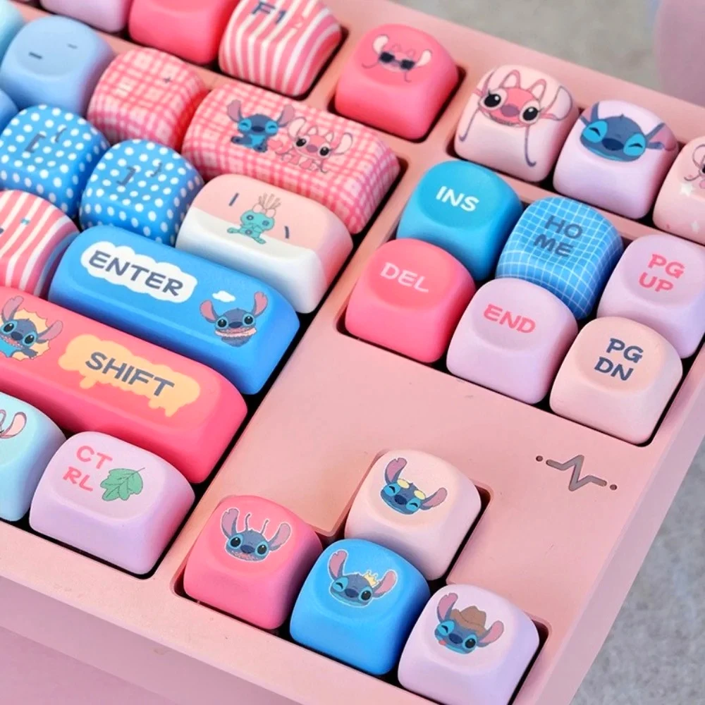

Cartoon Keycap Set PBT 129 Key Cherry MOA Cute Keyboard Keychain Compatible with 60/64/84/98/108 Gaming Mechanical Keyboard