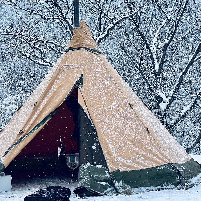 Tents 5/7/9 people, pyramid tents can make fires in winter camping
