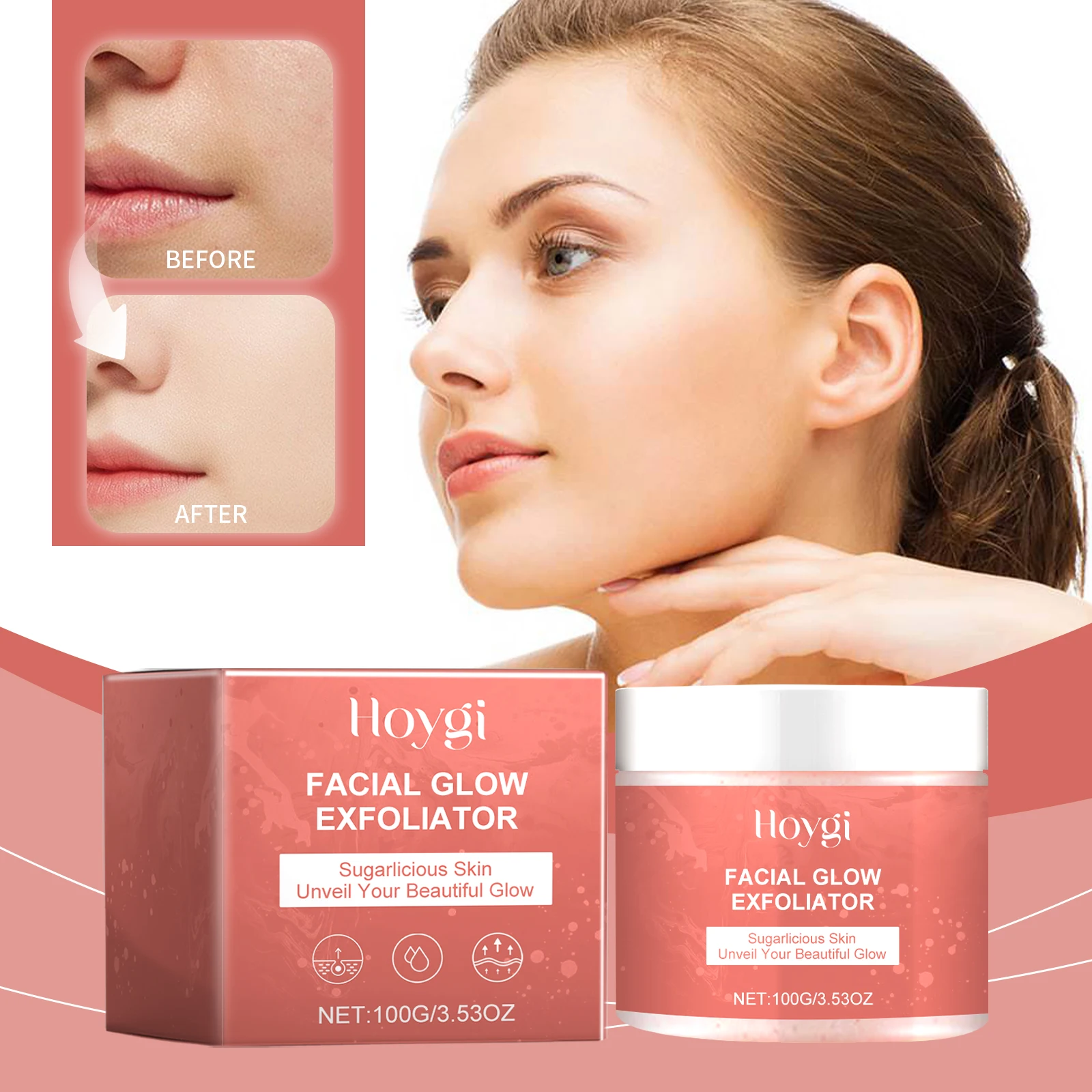 Exfoliante facial, control de aceite y esmalte facial de limpieza profunda, fórmula refrescante que no se seca