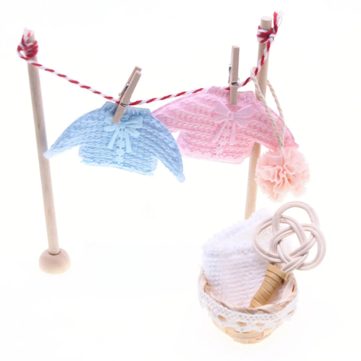 1:12 Dollhouse Miniature Clothesline, BJD Simulation Model, Photography Props