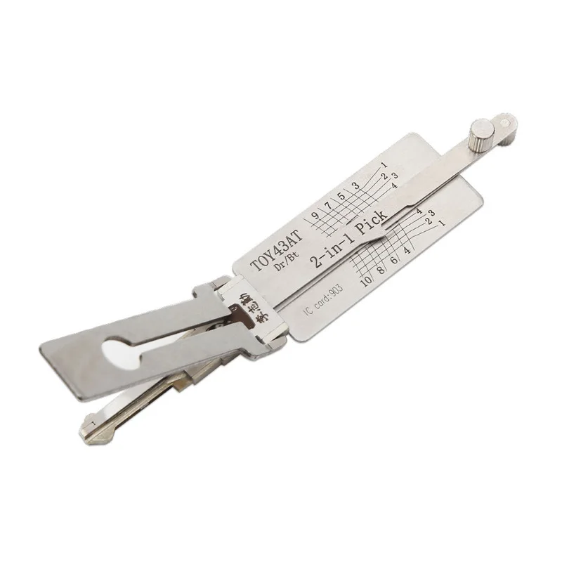 Original Lishi TOY43AT 2 in 1 Lock Pick Decoder Ignition Car Door Opener for Toyota Camry Models Flat Milling view 3